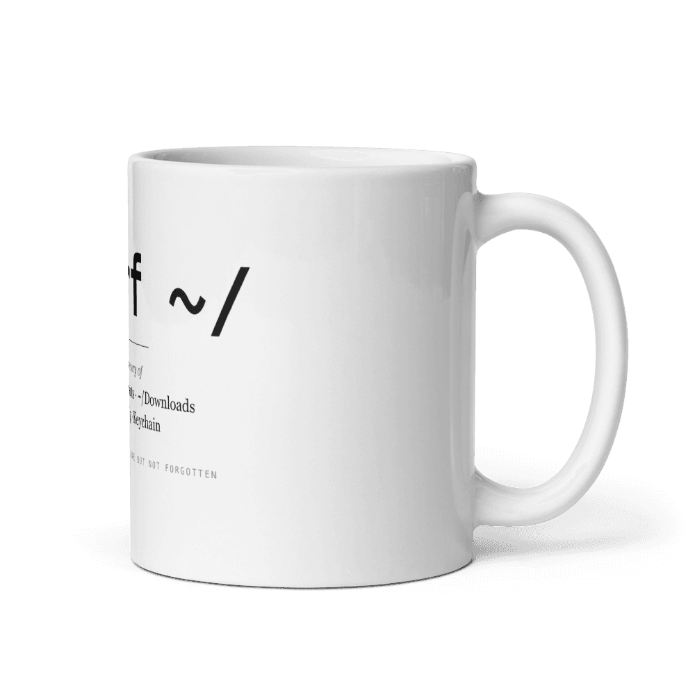 In loving memory of the paths that were — 11 oz ceramic mug — angle 2